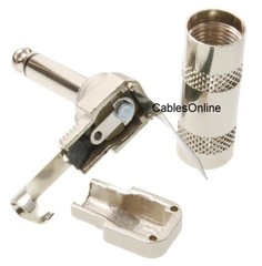 5-Pack, 1/4″ Mono TS 6.35mm Right Angle Solder-Type Phono Male Audio Connector