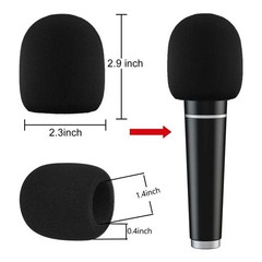 10PCS Microphone Headset Grill Windscreen Sponge Foam Black Mic Cover Universal.