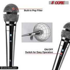 5Core Microphone Dynamic Microfono XLR Audio Cardioid Mic Vocal Karaoke Singing