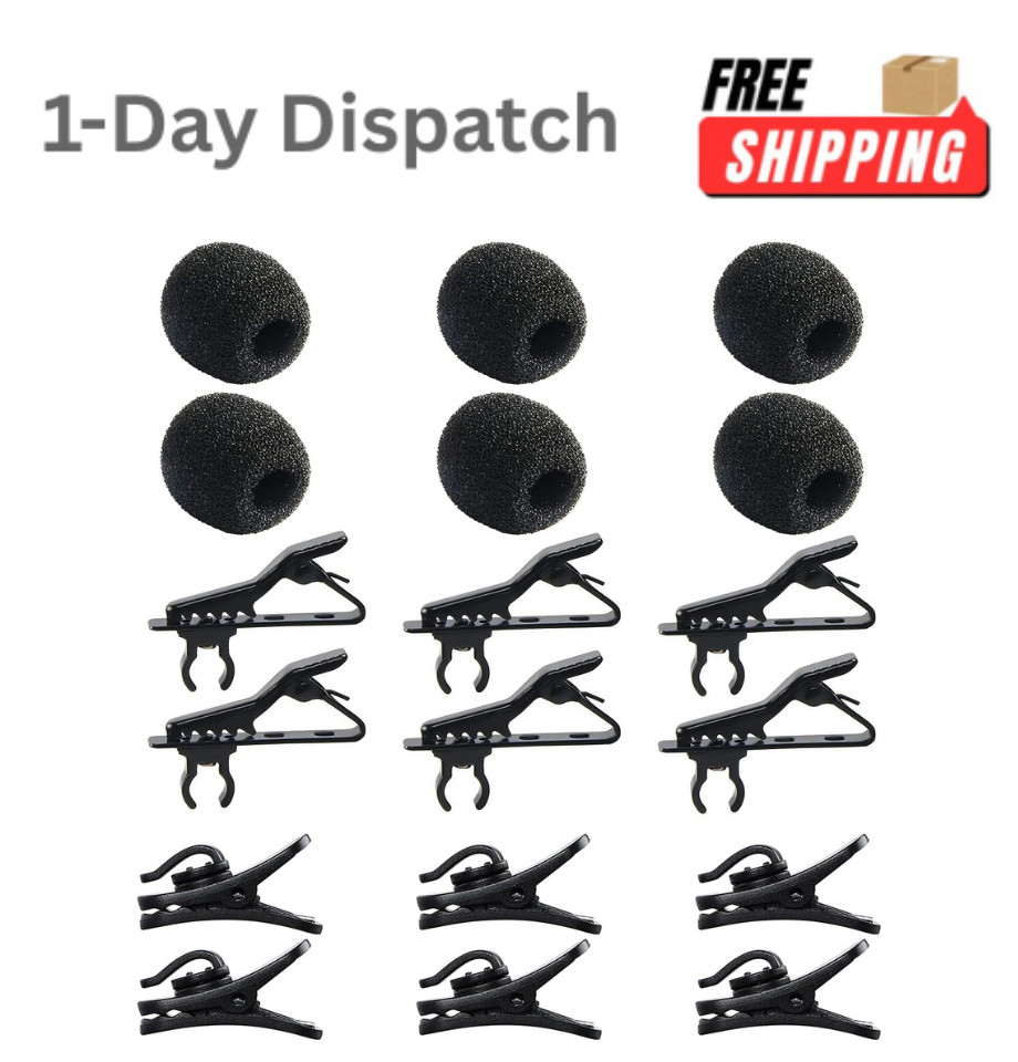 AUGSUN 18Pcs Lapel Microphone Clips Kit Metal Lavalier Mic Clip