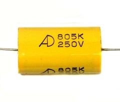 5pc MEA Metallized Polyester Film Capacitor 805K 805 8uF 250V K ±10% Axial AID