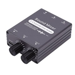 2 Channel Mixer Durable Sound Switcher For Computer Use Gray Easy To Use