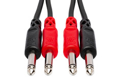 CPP-202 Dual 1/4 Inch TS to Dual 1/4 Inch TS Stereo Interconnect Cable, 6.6 Feet