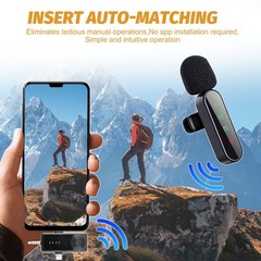 4pcs 2/3 in 1 Lavalier Wireless Microphone Audio Video Mic For iPhone Android