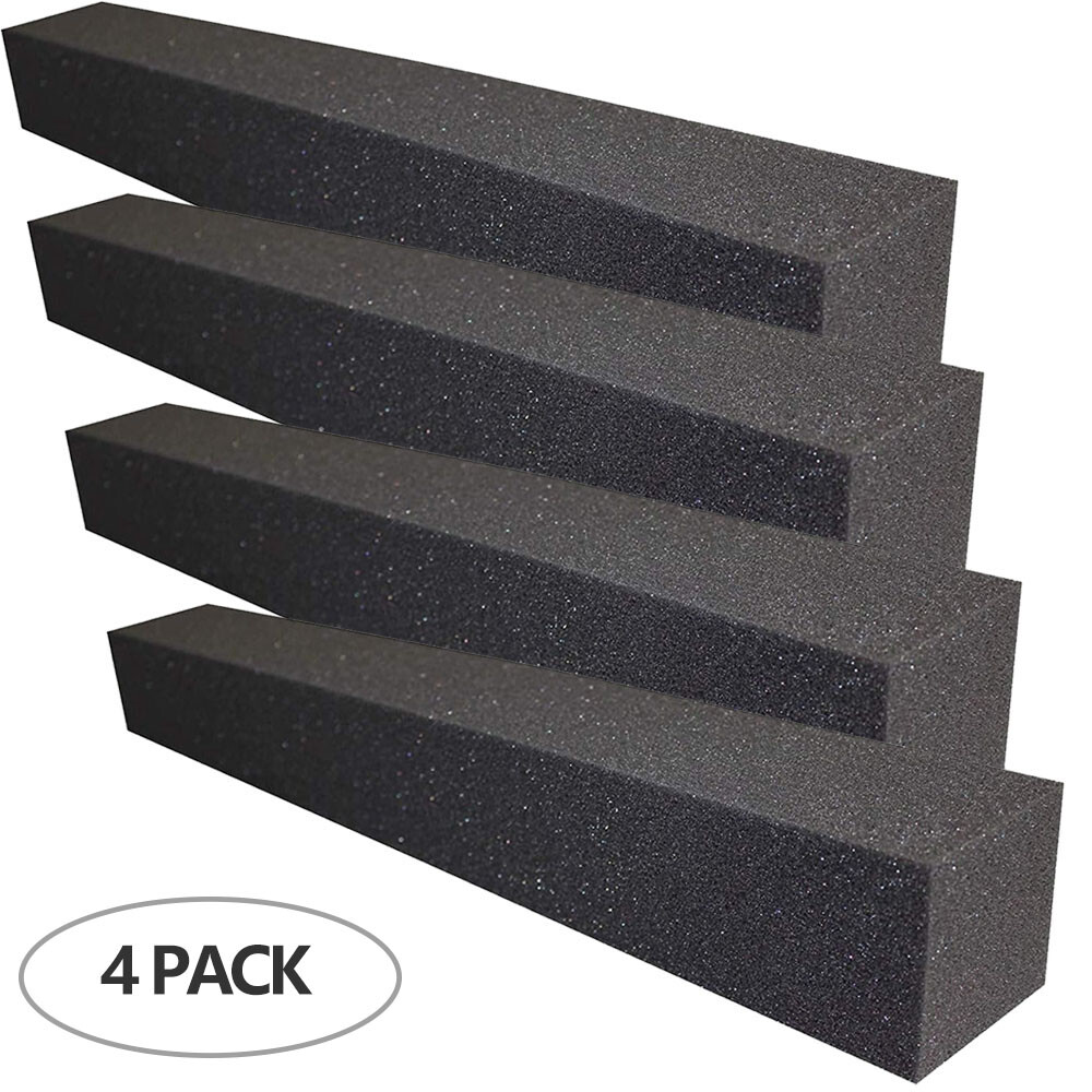 4 Pack Acoustic Wedge Studio Soundproofing Foam Corner Block Bass Trap 24″x3″x3″