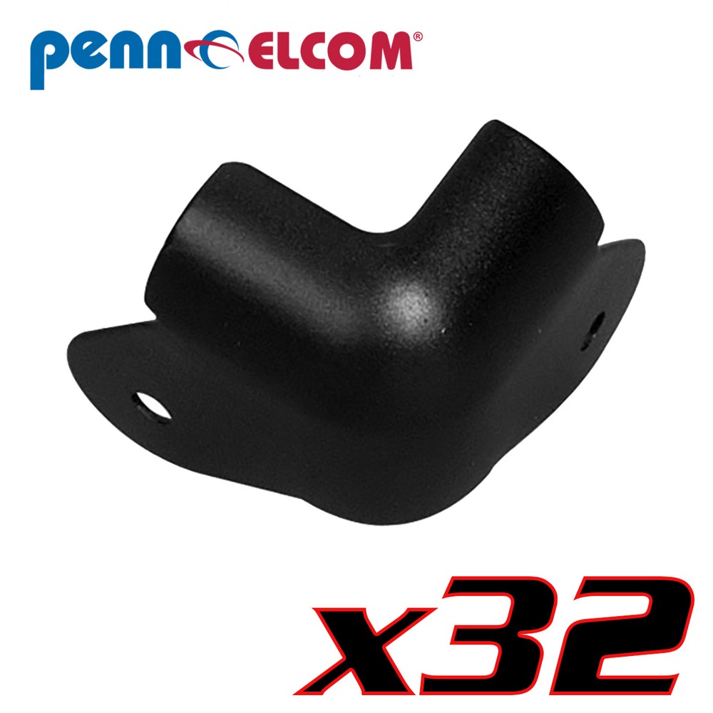 32 Pack Penn Elcom C1824K High Quality Metal Steel Cabinet Corner Black 2 Leg