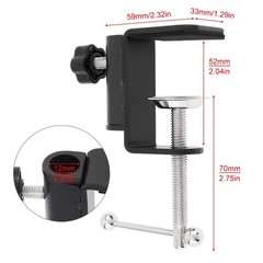 RTNLIT Universal C Shape Table Mount Clamp for Microphone Suspension Black