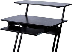 Recording Studio Desk – with Raised Platform and Keyboard Tray, Black – Stage Ri
