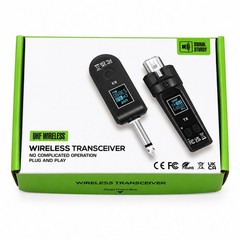 Dynamic Range 110dB Wireless Guitar XLR Transmitter Receiver System 30-50m Black