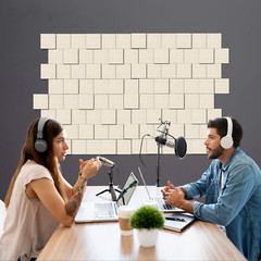 Polyester Acoustic Blocks Beige NEW 3D Decorative Wall Art Peel & Stick (24pk)