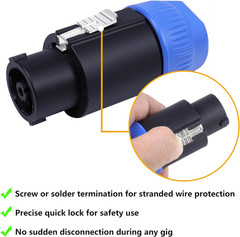 2Pcs 8 Pole Speakon Connector – Pack of 2 Pro Audio Jack Amplifier NL8 Speak-On