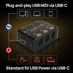 Plug-and-Play USB MIDI Interface: 3-in-3-Out for Seamless Music Production