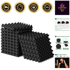 6-Pack 1.5″ Egg Crate Acoustic Foam Panels – Fire-Retardant Soundproofing