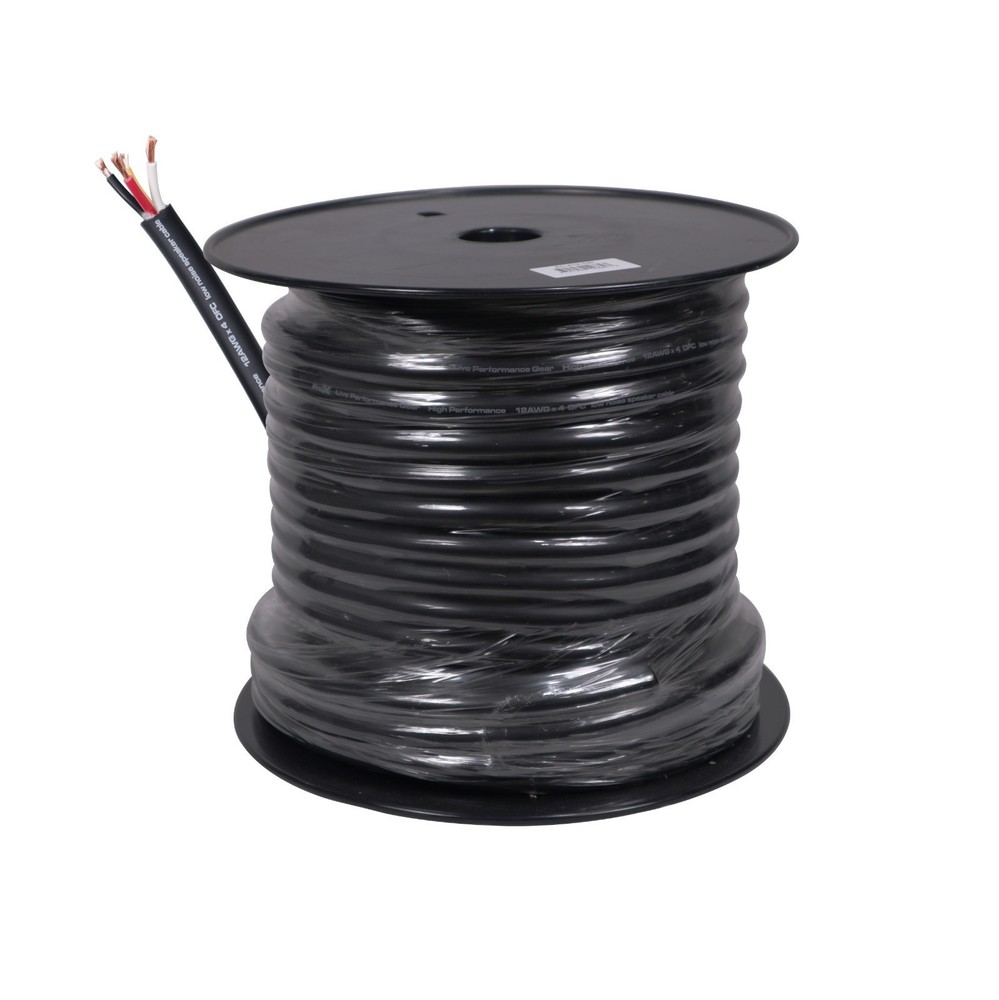 PROX Speaker Cable Spool 4 Conductor 100 ft High Performance 12 AWG Cable