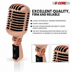 5 Core Retro Dynamic Vocal Iconic Microphone Vintage Classic Unidirectional Mic