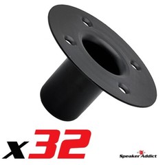 32-Pack Steel Speaker Pole Mounting Socket Cup Top Hat 1-1/2″ Tripod Stand Black