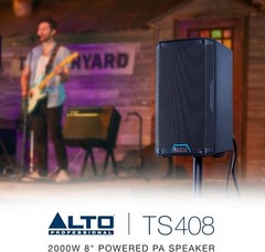 ALTO TS408 – 2000W 8″ Powered PA Speaker with 3 Channel woofer, black