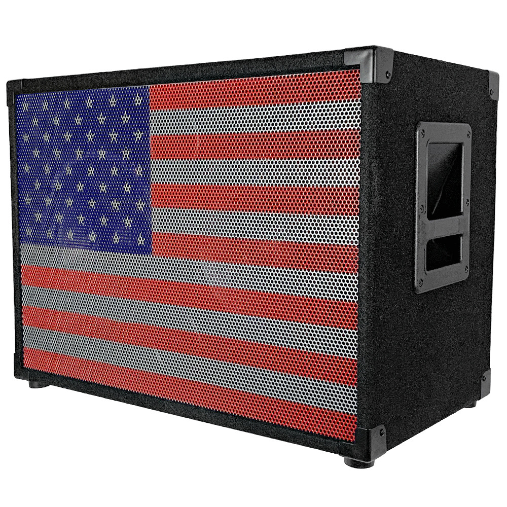 2×10 Bass Guitar 4 Ohm Speaker Cabinet with Interchangeable USA Flag Grille