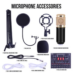 Home Studio Recording Kit Audio Mixer Condenser Microphone Music Podcast Stream