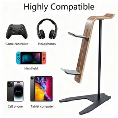 WUFZODN Controller Stand and Headphone Stand, Creative Wooden Controller Hold…