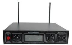 MUSYSIC Dual Channel UHF Wireless Microphone System Handheld & Lapel / Headset