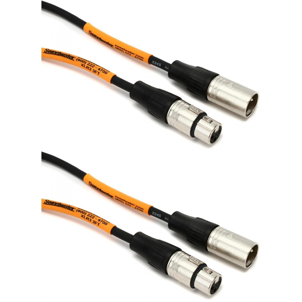 Pro Co EXM-3 Excellines XLR Female to XLR Male Patch Cable – 3 foot (2-Pack)