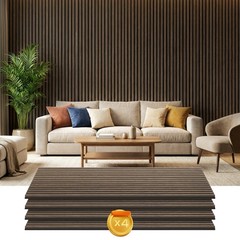 4 Pack Acoustic Wall Panels, 47″ x 24″ Wood Wall Panels, Walnut