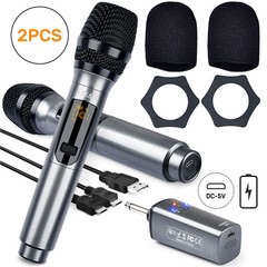 2.4G UHF Wireless Microphone Rechargeable MIicrophone Dual Handheld Microphone