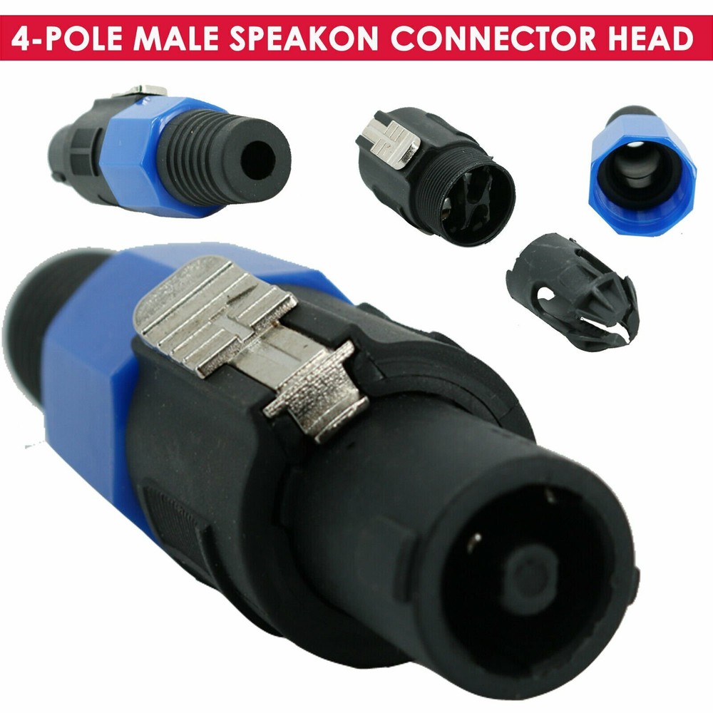 1x 4-POLE MALE SPEAKON CONNECTOR HEAD – PREMIUM DJ PRO TRUE SPEAKON PLUG-IN NEW