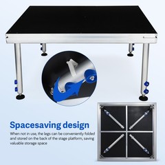 4×4 Folding Portable Stage Platform Adjust Height 24″-40″ Folding Lightweight