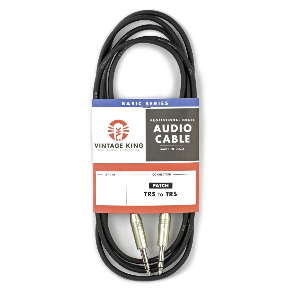 Vintage King Basic Patch Cable TRS – TRS – 10′ (Demo Deal)