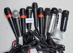 Lot of 10 Mixed Microphones – Untested, Various Models & Colors, Used
