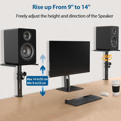 Set of 2 Desktop Clamp Speaker Stands Short Studio Monitor Stands Height Adjusta