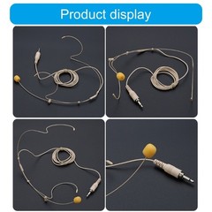 Headset Microphone Headworn with 3.5mm Screw Locking Plug Easy to Use