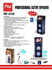 300W Nutek WF-4125 12” Active PA Speaker w/ 15” LED Karaoke Screen – Black