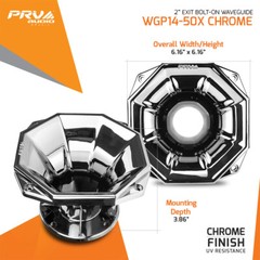 4x PRV D3220Ti Titanium Compression 2″ Driver 8 Ohm 300W + WGP14-50X Chrome Horn
