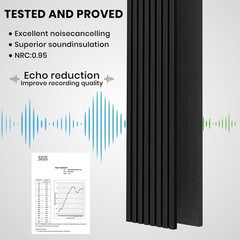 3D Acoustic Wall Panels Handcrafted Eco Friendly Wood Sound Dampening 2 Piece…