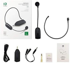 UHF Wireless Headset & Handheld Microphone 2-in-1, 160Ft Range, Rechargeable for