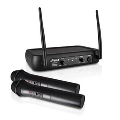 Pyle PDWM2135 VHF Wireless Microphone System, 2 Handheld Mics, Fixed Frequency