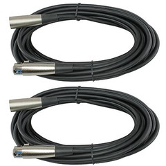 2 PACK 25 ft foot feet XLR Cables FOR JBL EON MACKIE powered speakers monitors