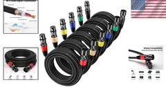 Pro 35ft XLR Cables 6 Pack – Noise-Cancelling & Self-Locking Mic Cables