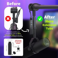 IXTECH Boom Arm Mic Stand with Extension High Profile, 3 WITH EXTENSION TUBE