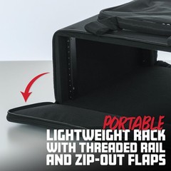 4U Portable Lightweight Rack Bag Black Nylon Plywood Construction for Instrum…
