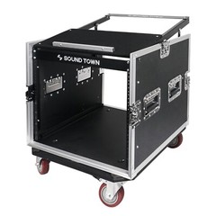 Sound Town 10U ATA Rack 25″ Rackable Depth Casters 12mm Plywood (STMR-DE10UW)