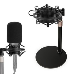 AT2020 Mic Stand, Adjustable Height Desk Mic Stand with Shock Mount, Foam Win…