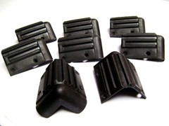 Eight (8) Black Plastic Speaker Box Corners 3″