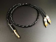Stereo 6.3mm male To 2x RCA Audio Y splitter Cable Gold plug Japan Made