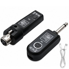 Dynamic Range 110dB Wireless Guitar XLR Transmitter Receiver System 30-50m Black