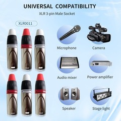 12Pack XLR 3Pin Male Plug with Plated Nickel Housing Audio Connector Microphone