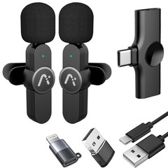 Wireless Mics, Wireless Clip on Microphones, Lapel Microphone A2d One Pair Tw…